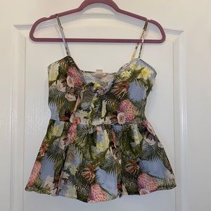 Hm peplum tropical shirt